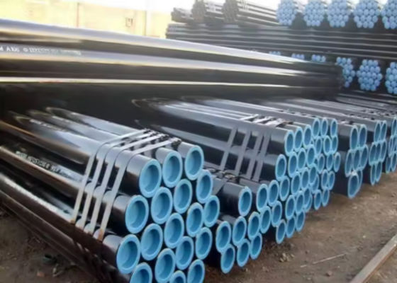 質  Water Transport Steel Casing Pipe Threaded End Connection and Black Painting 工場
