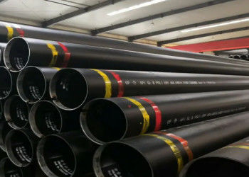 ASTM A53 黒色塗り 長さ帯で溶接されたベーブ鋼管 21.3mm-660mm OD